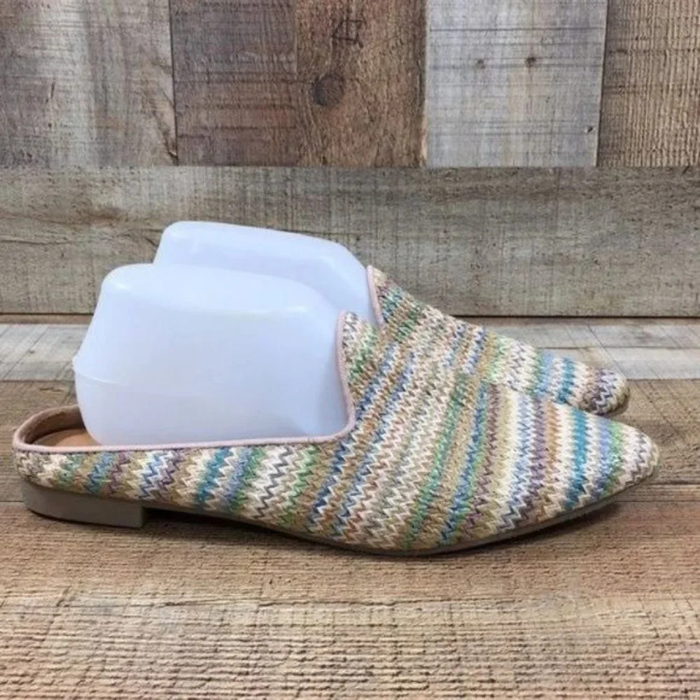 Serra Woven Pointed Toe Flats Multicolor‎ Natural Slip On Women's 10 Shoes